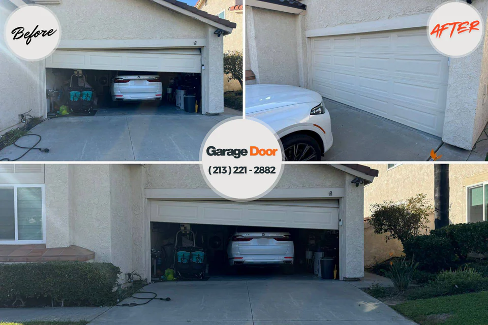 Before and after: garage door repair Kiefer, OK